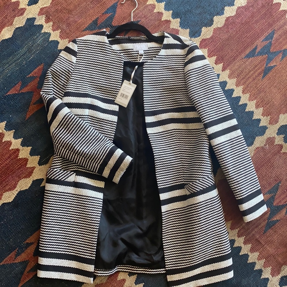 Pure Collection Longline Striped Jacket